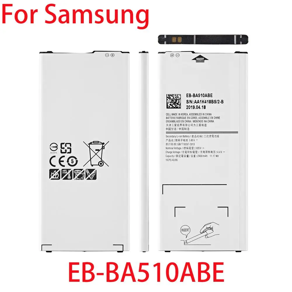 100% реальные 2900 мА/ч EB-BA510ABE для Samsung Galaxy A5 2016 A510 A510F A5100 A510M A510FD A510K A510S телефон