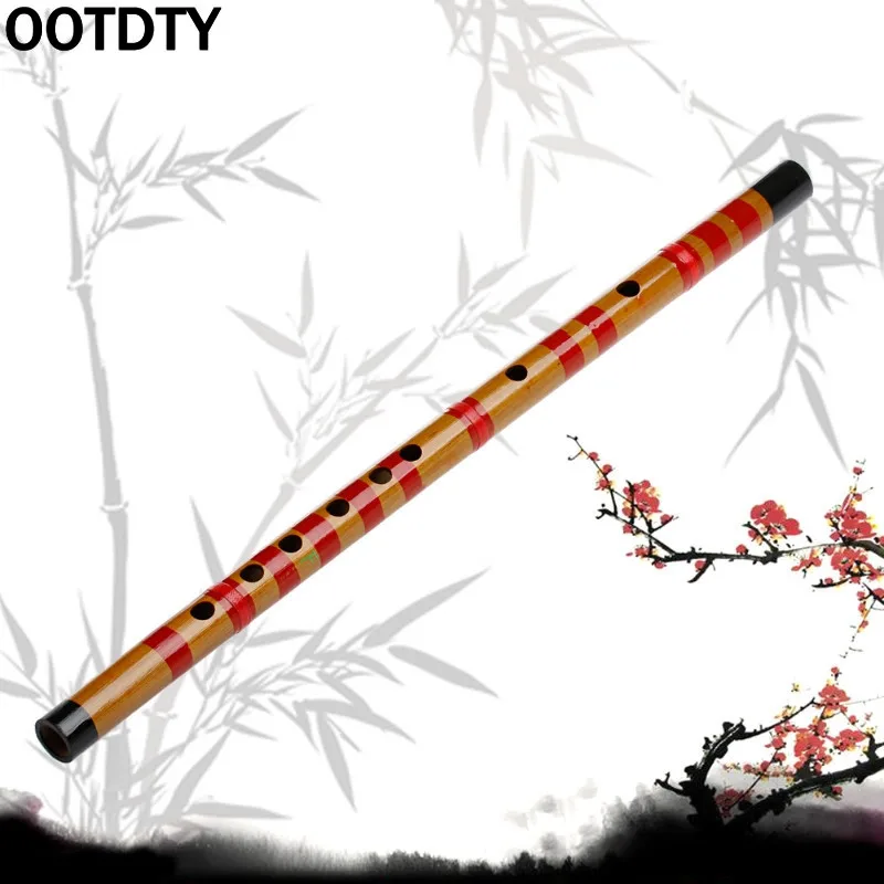 

OOTDTY Traditional Long Bamboo Flute Clarinet Student Musical Instrument 7 Hole 42.5cm