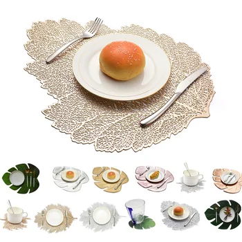 

Hot Dinner Table Placemat Lotus Leaf Pattern Place Pads Kitchen Simulation Plant Coffee Mats Cup Plate Coasters Home Decorations
