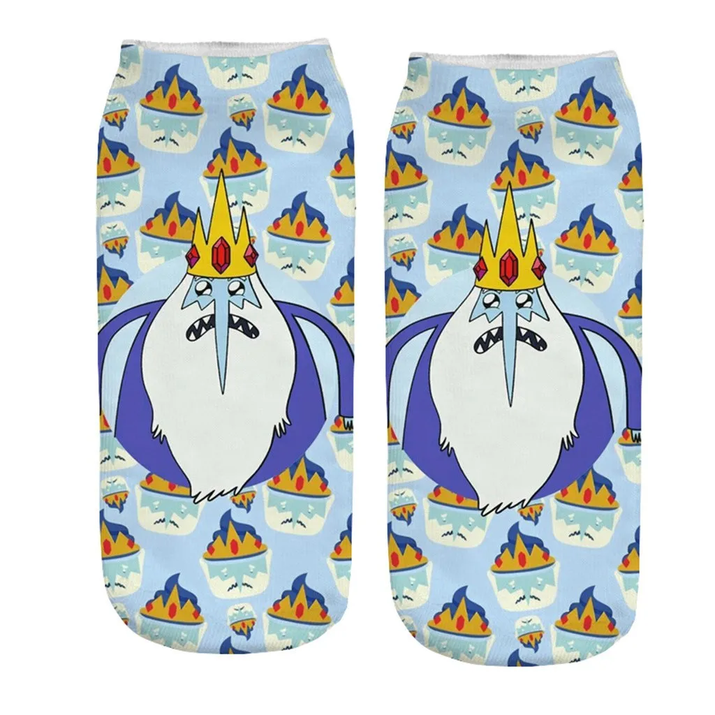 Christmas 3D printing women boat socks cute cartoon animal pattern fashion sports office floor socks autumn winter holiday gifts