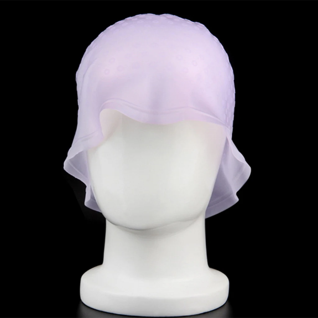 Reusable Silicone Dye Hat Hair Color Highlighting Hairdressing Cap + Hook Needle Frosting Dyeing Tools 