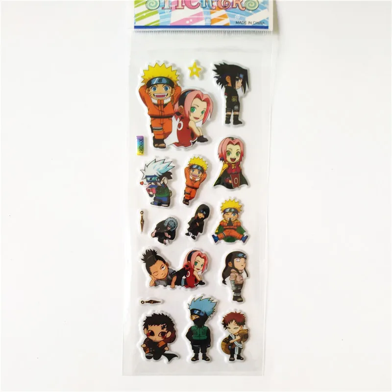 6 шт. Uzumaki стикеры Naruto Cute Pegatinas Лидер продаж Детская мультяшная наклейка с Какаши 3d стерео Наруто пузырчатая наклейка