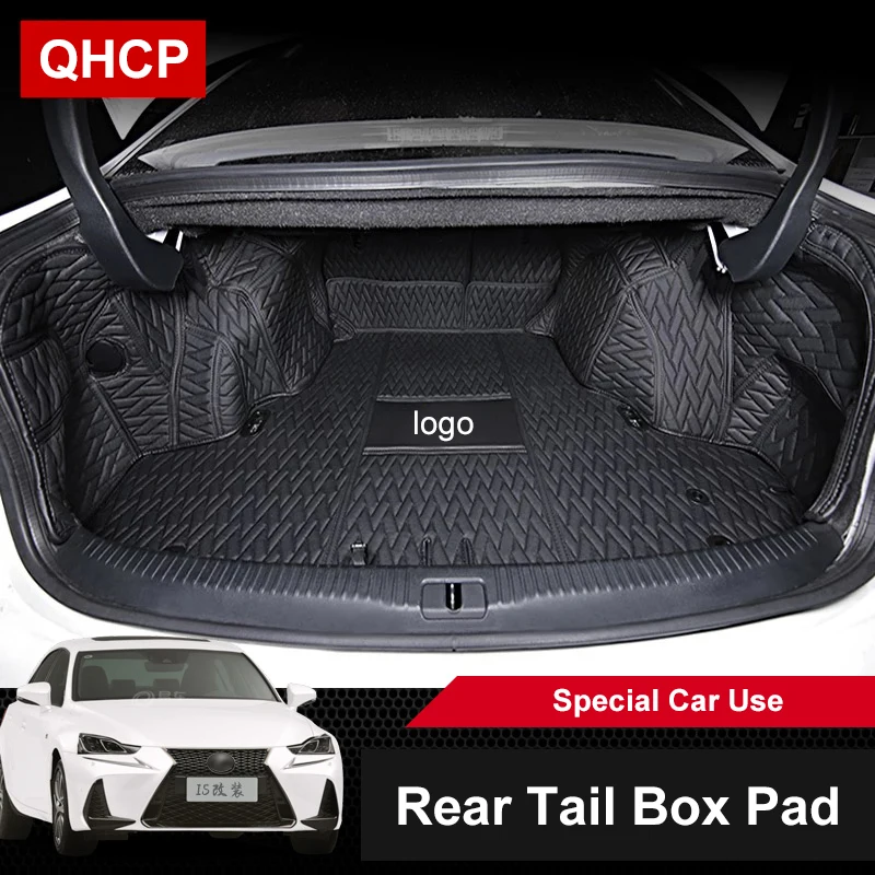 

QHCP Microfiber Leather Car Trunk Mat Cargo Liner Mud Kick Pad Protection For Lexus IS200T 300 250 Sport Car Styling Accessories