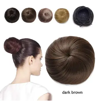 

Womens Lady Chignon Messy Bun Updo Clip in Hair Piece Extensions As Human