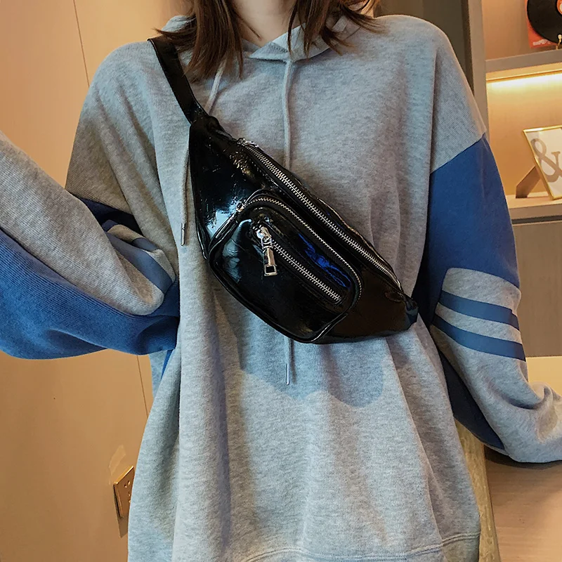 Черная поясная сумка Beltbag Женская Высококачественная поясная сумка белая сумка через плечо на молнии Hanche Bumbag Женская модная нагрудная сумка