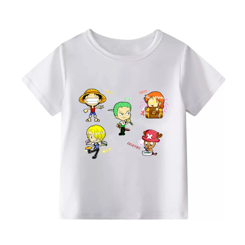 Luffy T shirt Casual Cotton One Piece Tshirt Homme O neck Streetwear Kids t-shirt Boys clothes anime Summer top tees