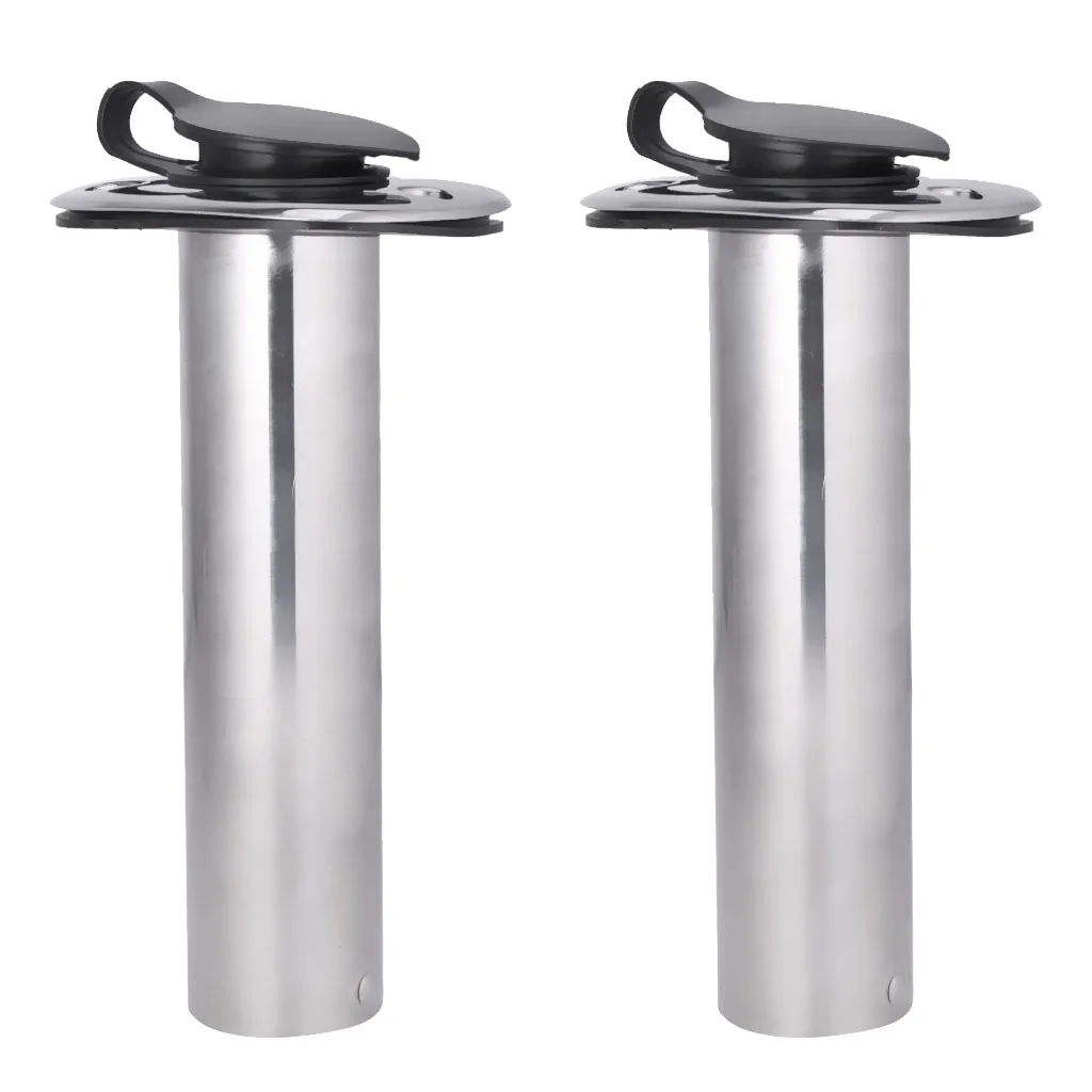 

2Pcs Marine Stainless Steel Rod Holder Flush Mount Fishing Rod Holder 90 Degree