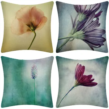 

Flower pillowcase simple daisy pillowcase linen pillowcase sofa cushion cover summer pillowcase farmhouse decoration