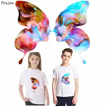 

Prajna Colorful Butterfly Iron On Transfers Vinyl Heat Transfers Thermal Stickers On T-shirt Patches For Clothing Applique DIY