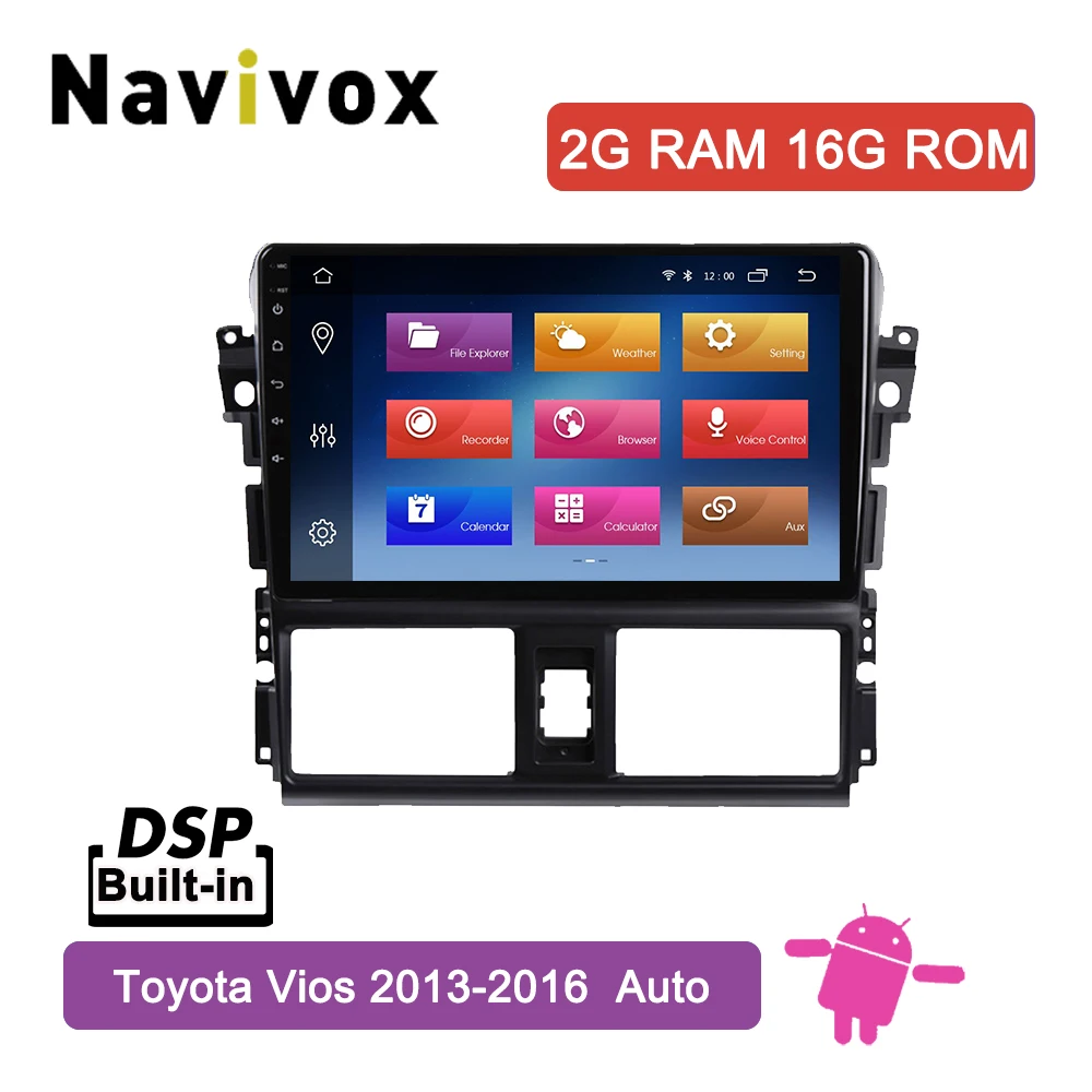 Excellent Navivox 10 inch Android 8.1 Car DVD GPS for Toyota vios 2014-2016 Navigation System Stereo Audio Radio Video Bluetooth 0