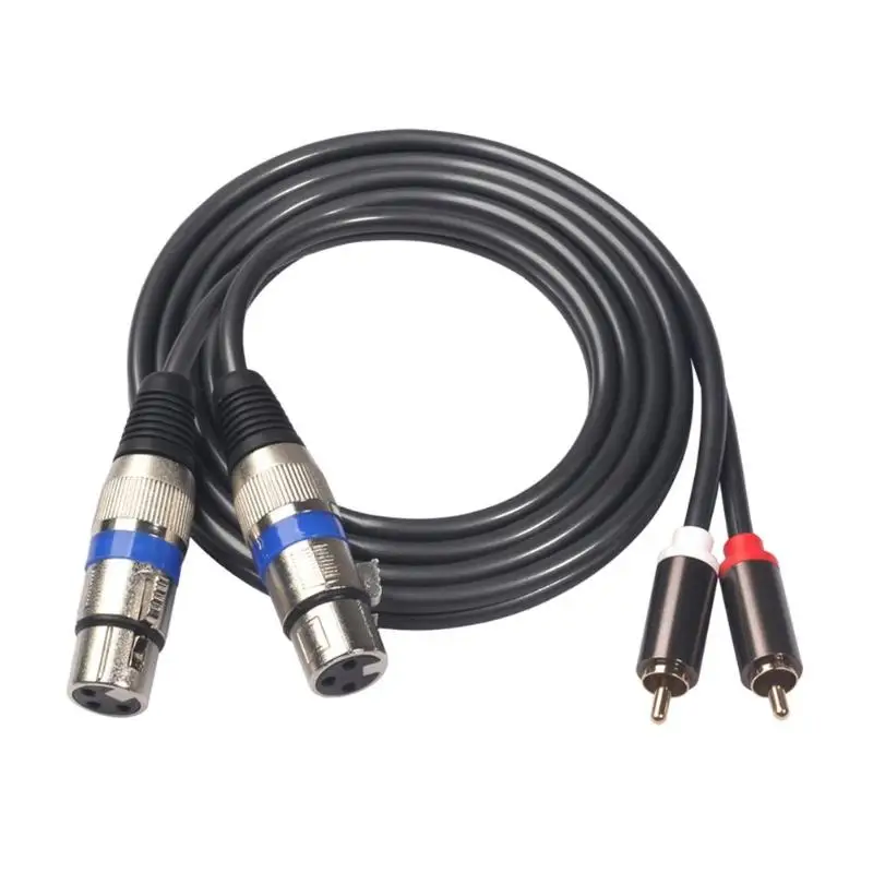 

1.5m 4.9ft 5mm Dual XLR Male to Dual RCA Male Plug Audio Signal Patch Cable/Dual XLR Female to Dual RCA Male Audio Cable