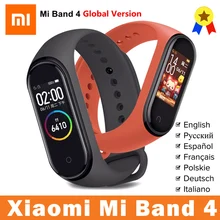 Оригинальная глобальная версия, Xiaomi Mi, 4 браслета, фитнес-браслет, пульсометр, фитнес-браслет, Bluetooth, спортивный, водонепроницаемый, смарт-браслет