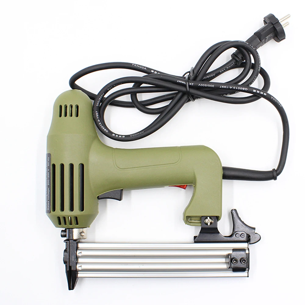 

220V Electric Nail Gun Straight Staple Gun Stapler for Furniture Frame Electric Tacker Power Tools 5/10/15/20/25/30mm Nails