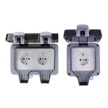 Enchufe de pared exterior IP66, toma de corriente a prueba de polvo y clima, estándar de la UE