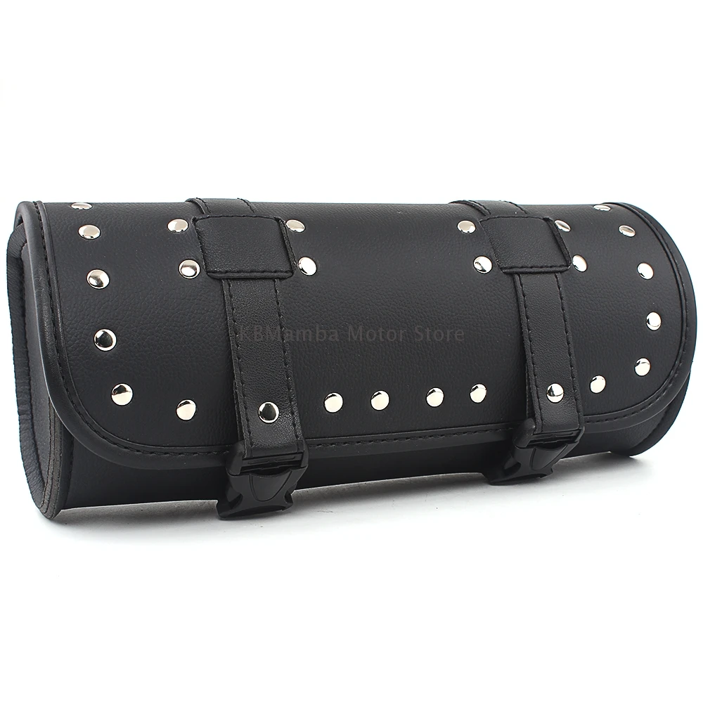 

Universal Motorcycle Saddlebag Roll Tool Bag PU Leather Saddle Bag Luggage Storage Bag Waterproof Fork Bag For Harley Sportster