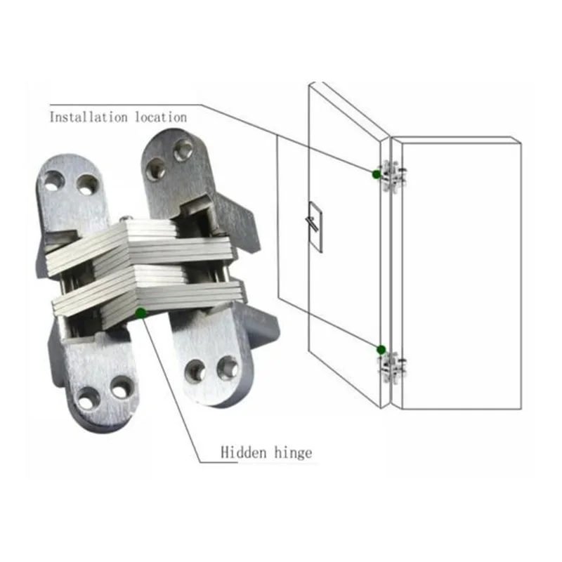 1/5Pcs Concealed Invisible Cross Hinge for Cabinet Cupboard Door Wooden Box TN99