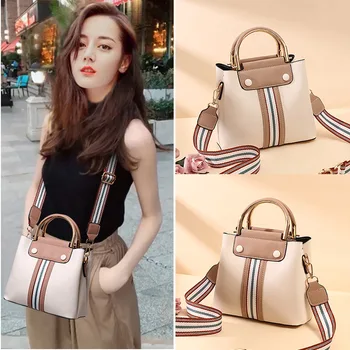 

Mini Bag Women's 2020 New Three-Layer Contrasting Color Korean-Style One-Shoulder Handbag Simple All-match Messenger Bag