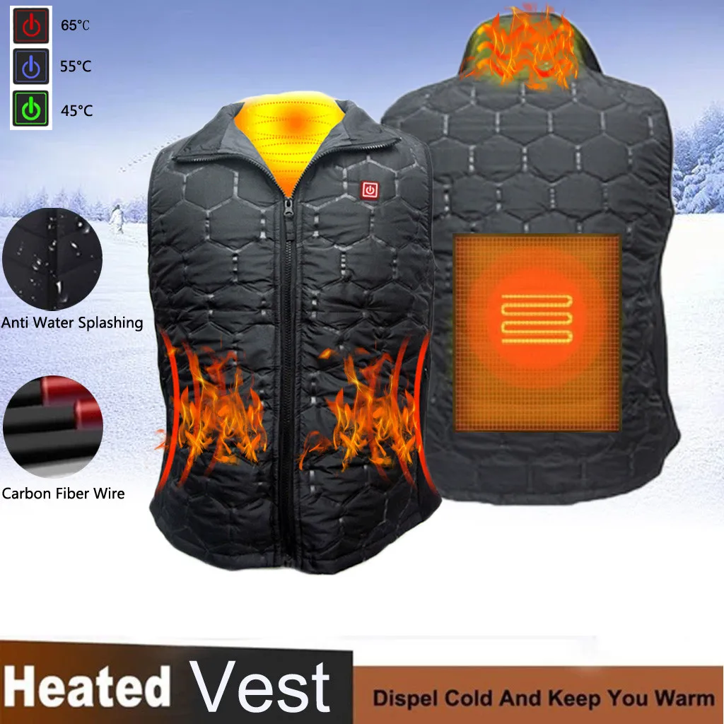 

Men Women Outdoor USB Infrared Heating Vest Flexible Electric Thermal Winter Warm Jacket Clothing For Sports Hiking Riding