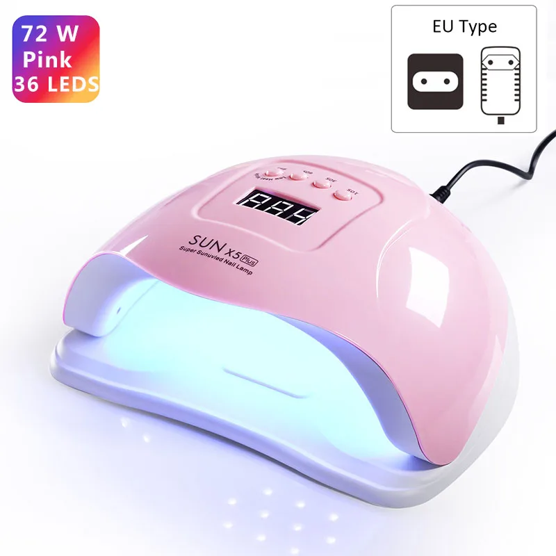 72W Pink EU Сушилка для ногтей BORN PRETTY UV светодиодный светильник 36 Вт/48 Вт/54 Вт лампа для всех гель-лаков отверждения ЖК-дисплей машина сушки лампа Маникюрный Инструмент - Цвет: 72W Pink EU