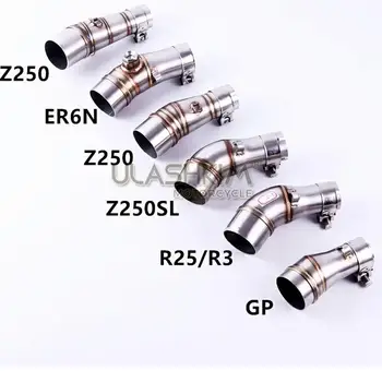 

ER6N R25 R3 GP adapter Motorcycle Exhaust middle pipe Muffler link pipe middle section for kawasaki Ninja 250 250R Z250 Z300 Q