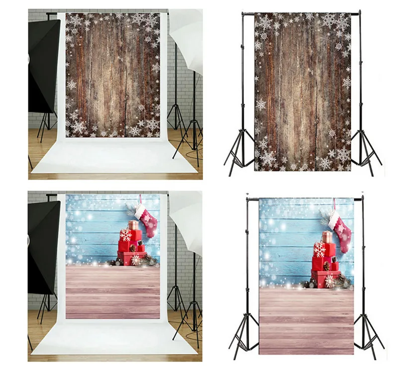 Newborn Photography Accessories 210x150cm Christmas Studio 3D Wooden Floor Photography Background Cloth Festival Venue Layout