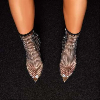

Siddons Luxury Crystal Studs Women Summer Ankle Boots Gladiator Sandals Pointed Toe High Heels Ladies Party Shoes Woman Sandals