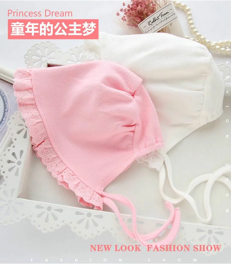Princess Baby Girls Hat Cotton Baby Bonnet infant Caps Toddler Hat Newborn Photography Props Infant Hats Kids Cap for Girls
