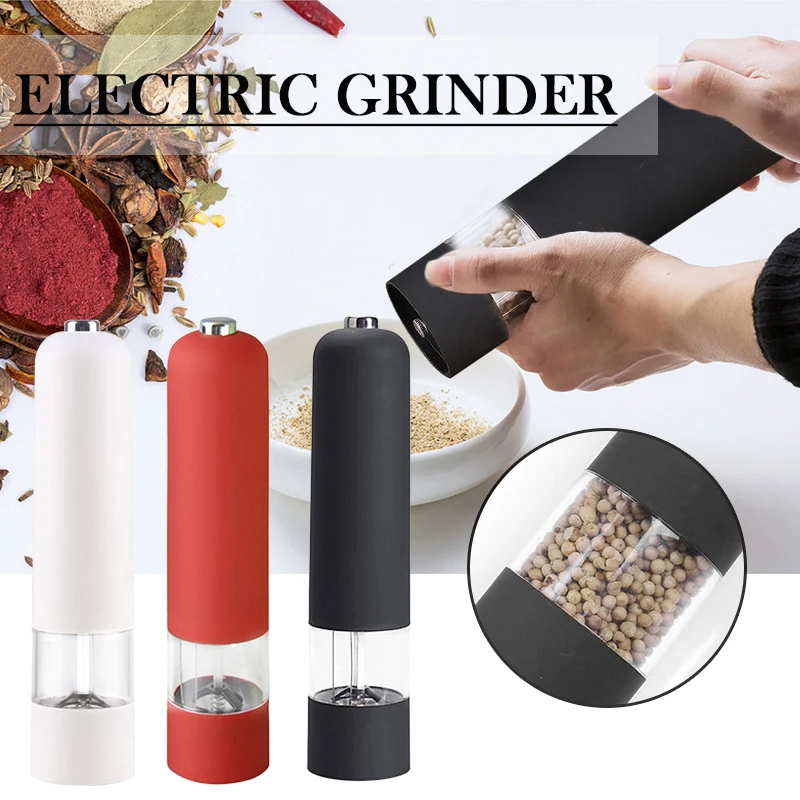 Electric Pepper Grinder Mill Salt Spice Herbal Containers Adjustable Coarseness Stainless Steel Kitchen Cooking BBQ Tools | Дом и сад