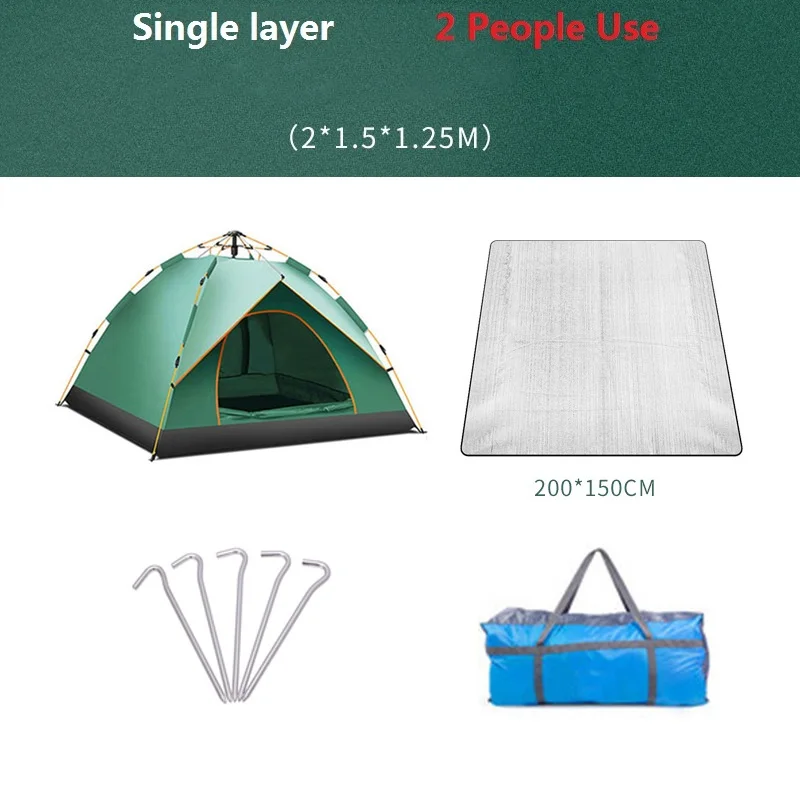 Наружные автоматические палатки для кемпинга 2-4 человек отдых семья Кемпинг Отдых Туризм Рыбалка пляж туристические палатки - Цвет: Коричневый