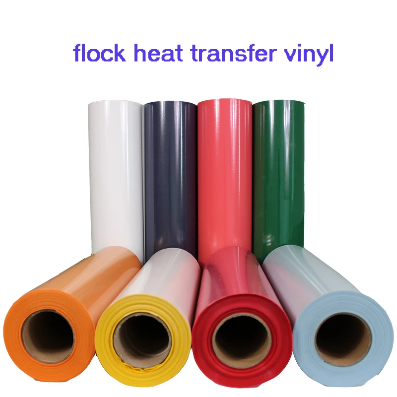 Flocked HTV Heat Transfer Vinyl - 16 Sheets Mixed Color Flocked Heat  Transfer Vinyl Flocked Iron-On For T-Shirts Durable - AliExpress