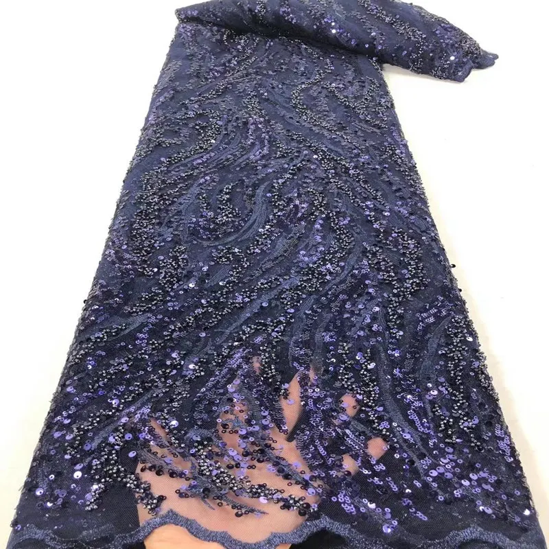 

Новое поступление ручной работы из бисера Кружева Вышивка африканская кружевная ткань Высокое качество Французский нигерийские кружева сеточка ткани для пошива TS9418