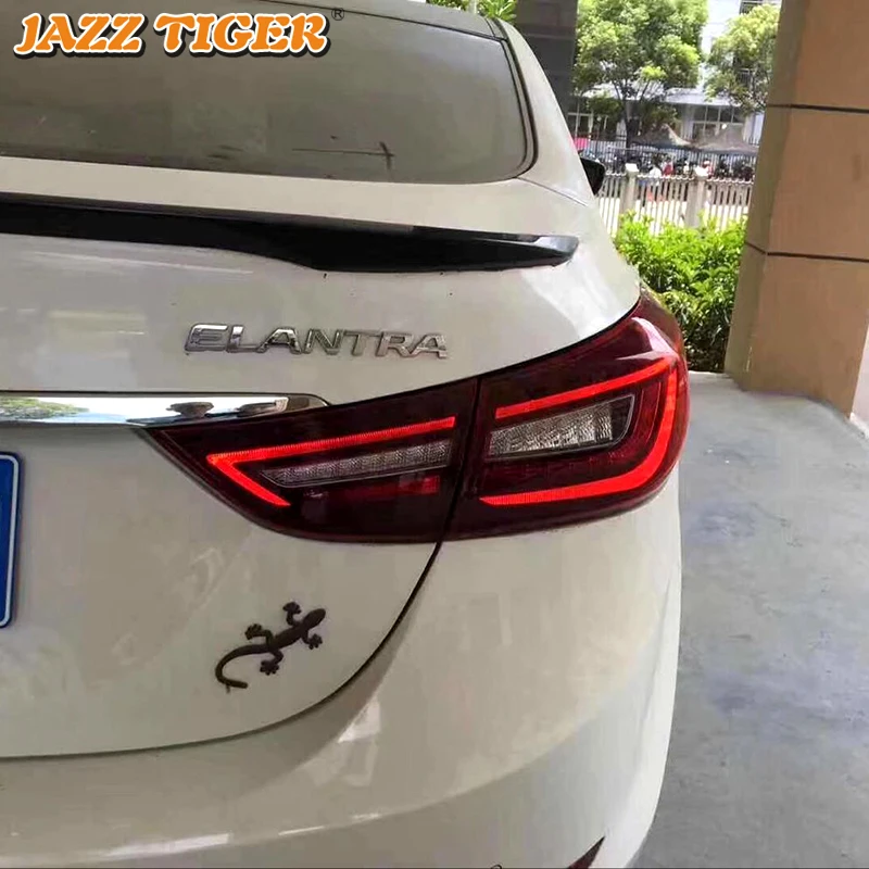 Автомобильный светодиодный задний фонарь для hyundai Elantra 2011- задний ходовой свет+ стоп-сигнал+ обратный+ Динамический сигнал поворота