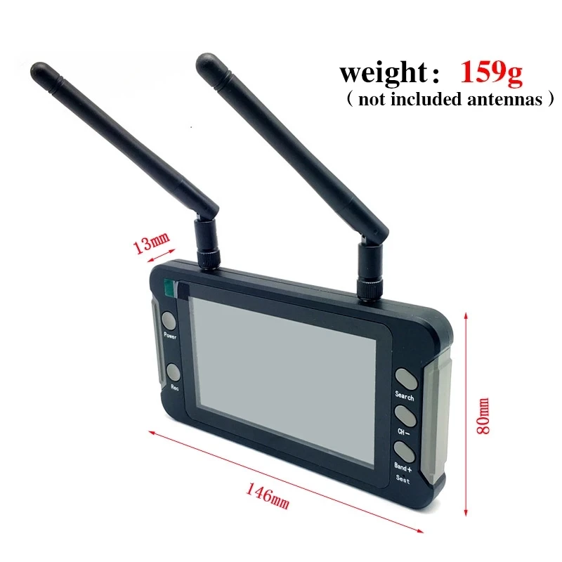 5.8G FPV Monitor with DVR 40CH 4.3 Inch LCD Display with 5.8G 40CH 600mW Transmitter Starlight HDR OSD 1200TVL fpv camera for RC 3