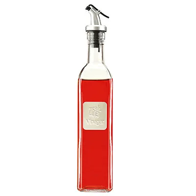 Vinegar Character Кухонный Многофункциональный Европейский квадратный длинный герметичный стеклянный резервуар для масла бутылка с соевым соусом пыленепроницаемый стеклянный резервуар для масла бытовой масляный бак - Цвет: Vinegar Character