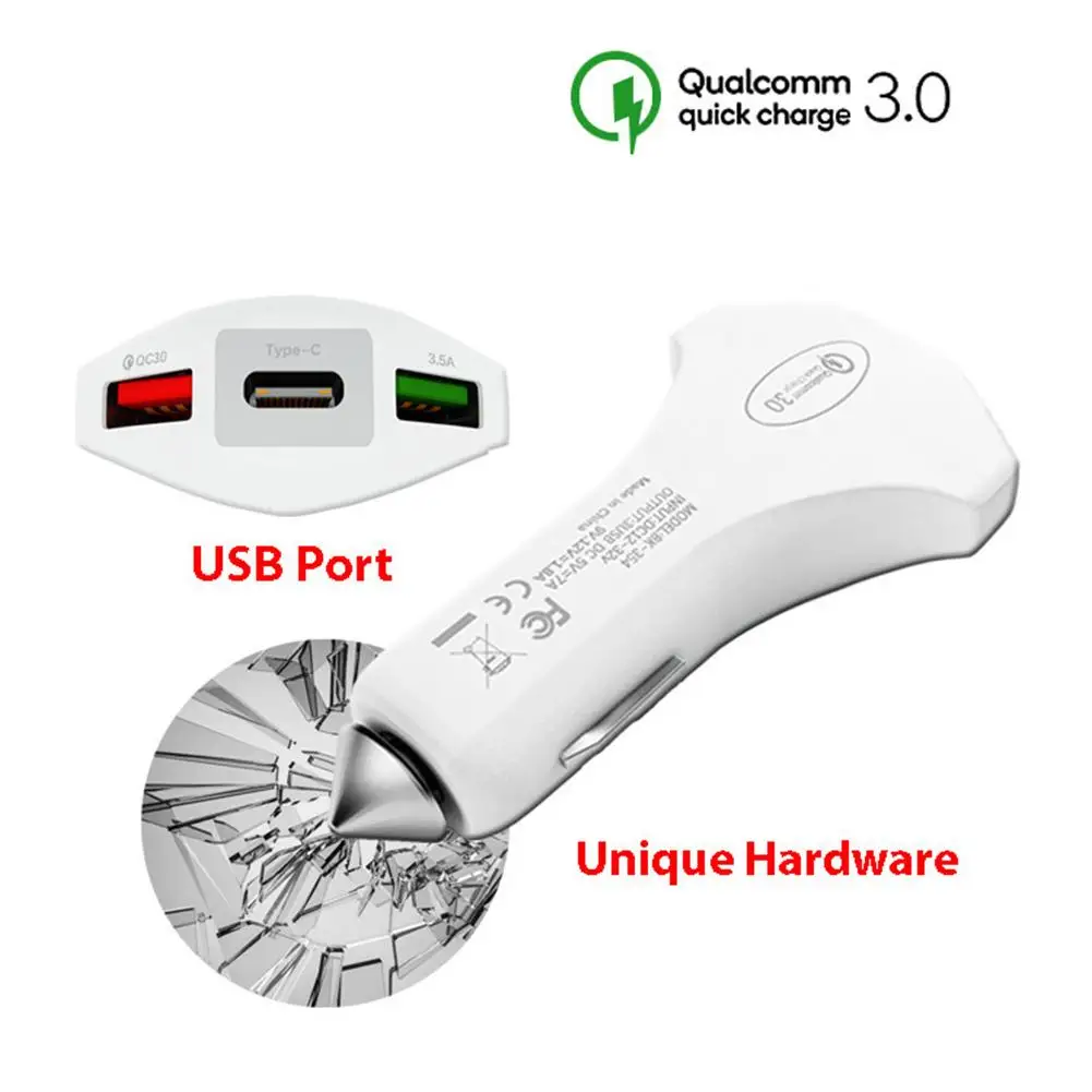QC3.0 Быстрая зарядка type-c автомобильное зарядное устройство двойной Usb Автомобильное зарядное устройство 35 Вт автомобильное зарядное устройство для смартфона