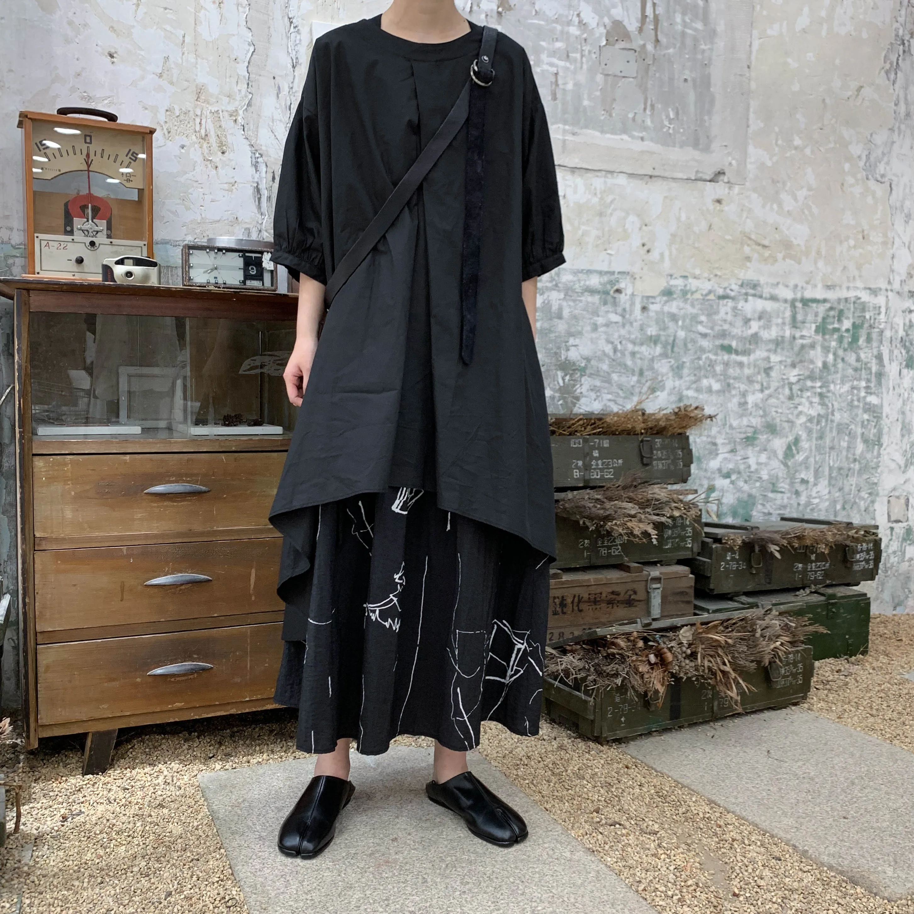 Под заказ Плюс Размер S~ 5XL! Новая мужская и женская одежда модная передняя короткая задняя длинная свободная рубашка с коротким рукавом