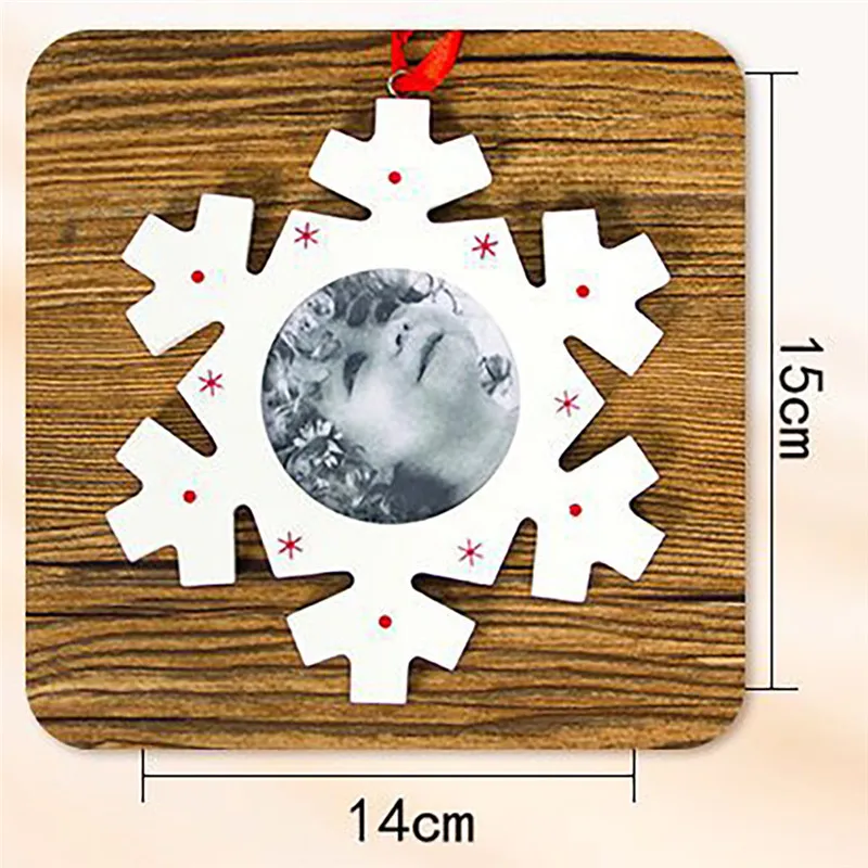 Рождественские украшения для дома DIY деревянная подвесная фоторамка Jingle Bell Подвеска Современная фоторамка год украшения@ 5