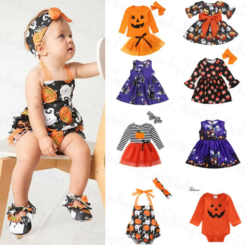 Halloween Toddler Baby Girl Boy Costume Kid Top Romper Dress Clothes Outfit