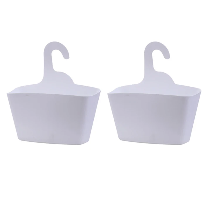 2Pcs Plastic Shower Hanging Caddy Organizer Storage Basket for Bathroom Shower to Hold Shampoo Conditioner Body Wash@L