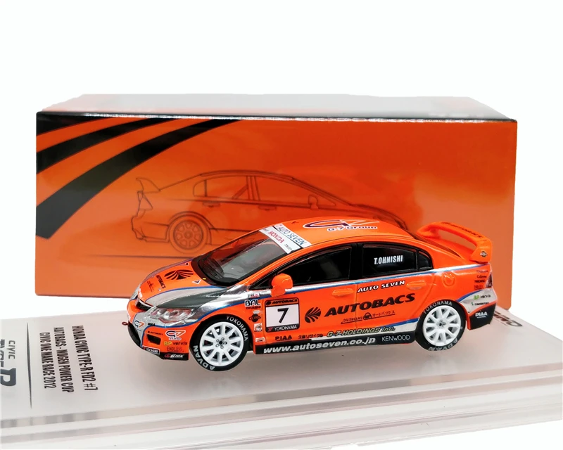 1: 64 INNO64 Honda Civic type-R FD2#7 гоночный литой модельный автомобиль