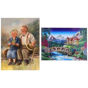 

Cross Stitch Diamond Embroidery Crystal Rhinestone of Picture Arts Craft Castle & Old Man Child