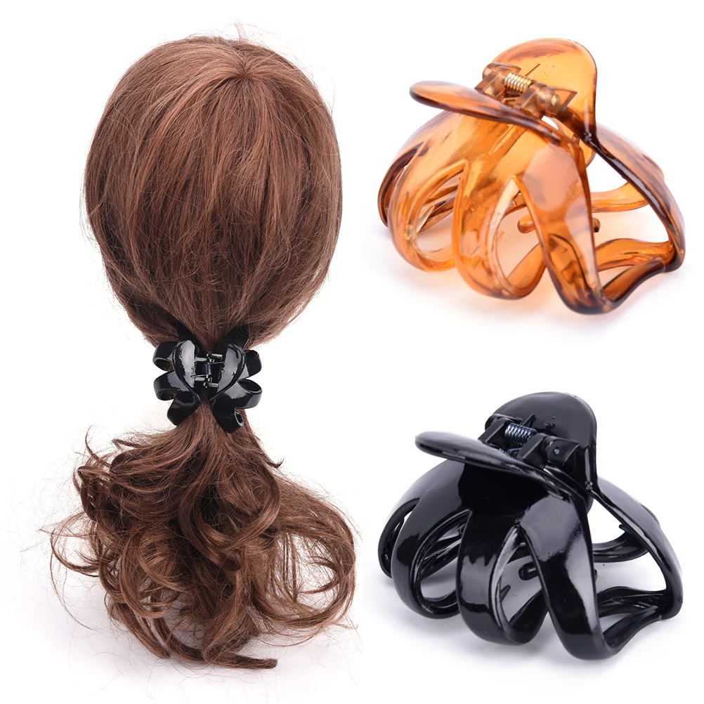 

Fashion Heart Shape Solid Plastic Octopus Claw Hair Clip Handle Hairpin Accessory For Women Lady Styling Tools