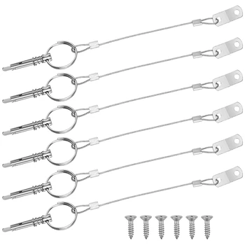 

6 Pack Release Pin 1/4 Inch Diameter with Lanyard Prevents Loss, 316 Stainless Steel Bimini Top Pin, Marine Hardware