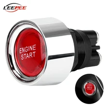 Leepee botão de partida do motor interruptor de ignição do carro empurrar partida substituição competição universal veículo acessórios automóvel dc 12v
