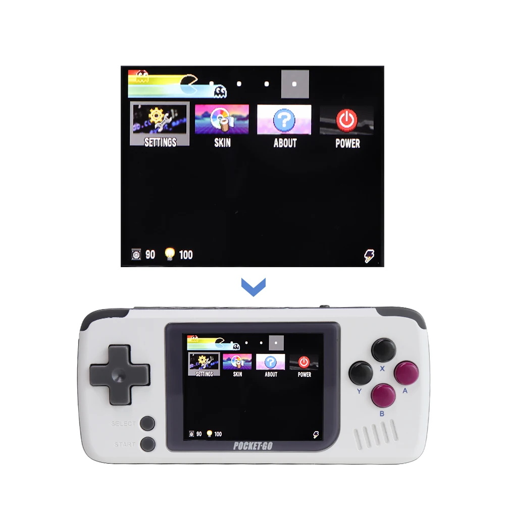Video Game Console -PocketGO - Portable Handheld Retro Game Players Progress Save/Load MicroSD card External Colorful Screen