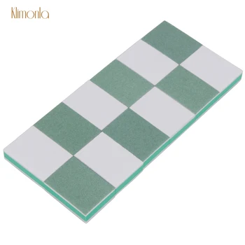 Günstige 20 Teile/los Mini Grün Nagel Puffer Schwamm Blöcke Professionelle Nagel Datei Einweg Gel Polnischen Pediküre Maniküre Nagel Salon Werkzeuge