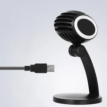 

Live Home Condenser Microphone USB Desktop Microphone 360-degree Pickup Voice Plug-and-play Computer Ultra Long-range Microphone