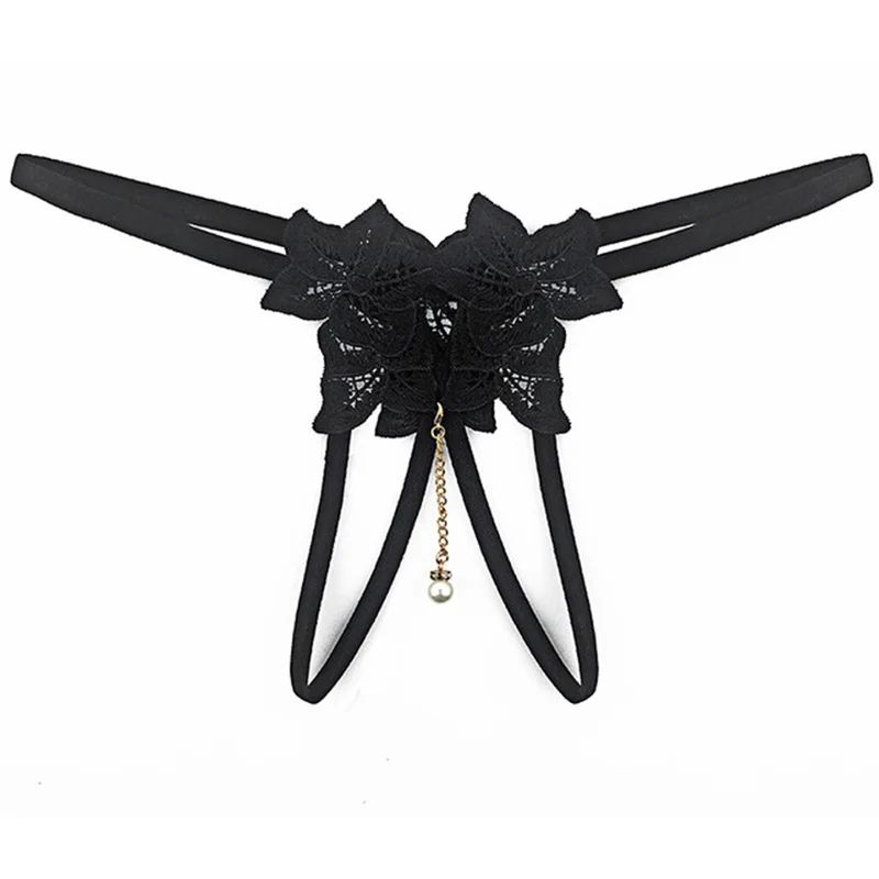 

Pearl Panties Plus Size Womens Underwear Lingerie Cotton G-String Embroidery Low-Rise Shorts Transparent Solid Period Panties