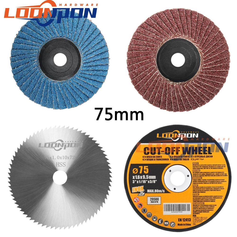 Bore Diameter 10mm Diameter 75mm HSS Saw Blade Polish Saw Blade 80 Grit Grinding Wheels Blades Wood Cutting For Angle Grinder 2pcs 125mm diameter 8mm hole vacuum cleaner parts flat aluminum impeller for motor fan blade motor blades wind wheel cooler