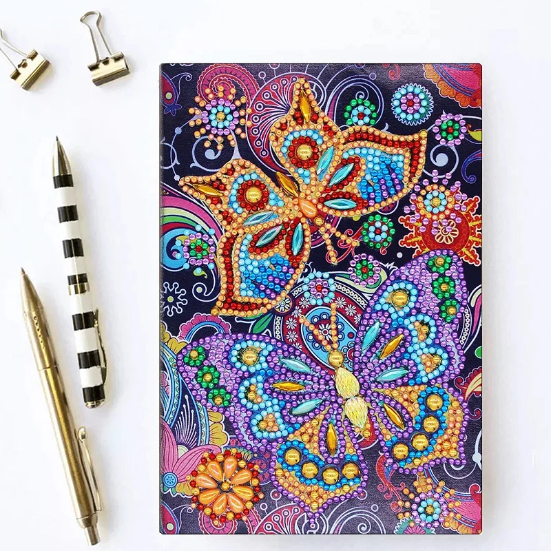 

HeeBenor Store New A5 64 Pages 5D DIY Diamond Notebook Butterfly Diamond Painting Diary Book Ornmant Book Birthday Gifts NB39